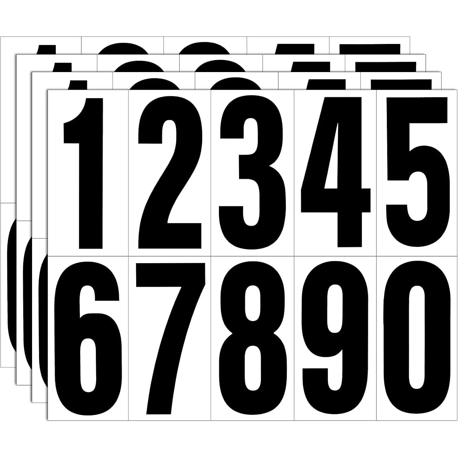 4 Sets 4 Inch Reflective Waterproof Vinyl Black Mailbox Numbers Stickers, Strong Self-Adhesive House Number Decals for Outdoor Mailbox Door Signs TrucksGift