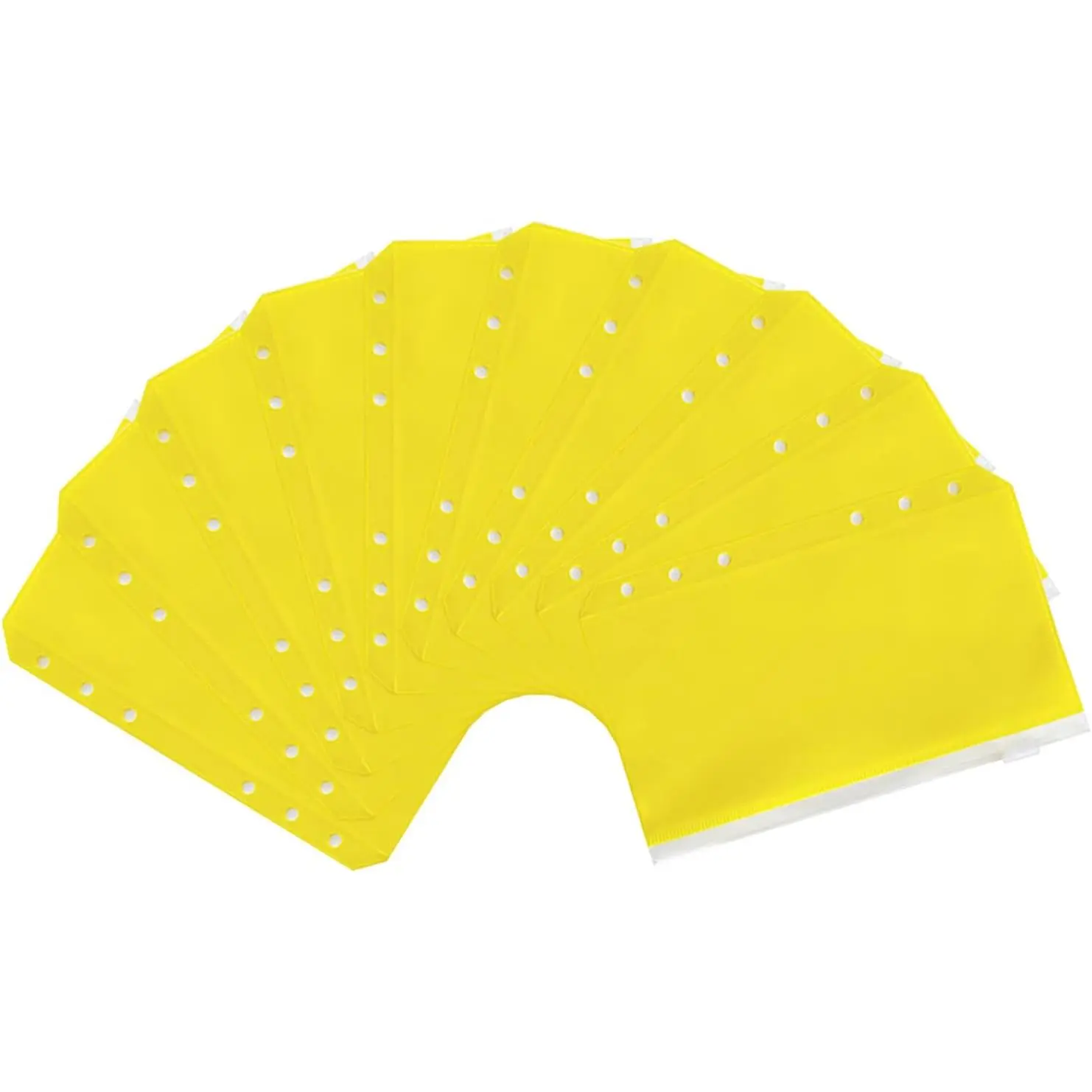 30 count Yellow Binder Pockets 6 Holes Zipper Folders PVC Card Loose Leaf Bags  Envelopes for Budgeting Binder