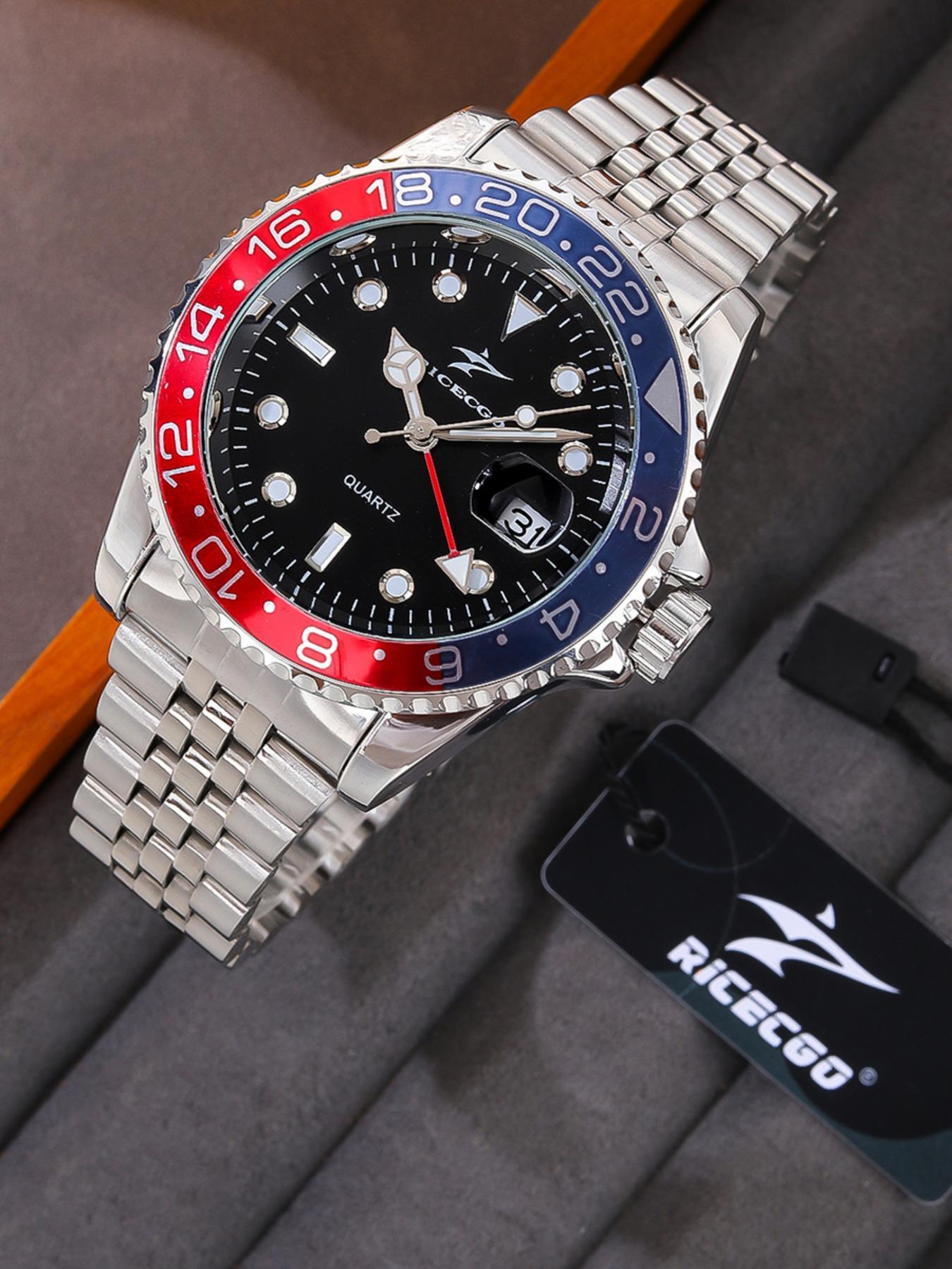 Men's Business Fashion Round Dial Stainless Steel Quartz Wristwatch for Party, Trendy All-match & Exquisite Watch for Birthday Gift with Box Men's Business Fashion Round Dial Stainless Steel Quartz Wristwatch for Party, Trendy All-match & Exquisite Watch for Birthday Gift with Box