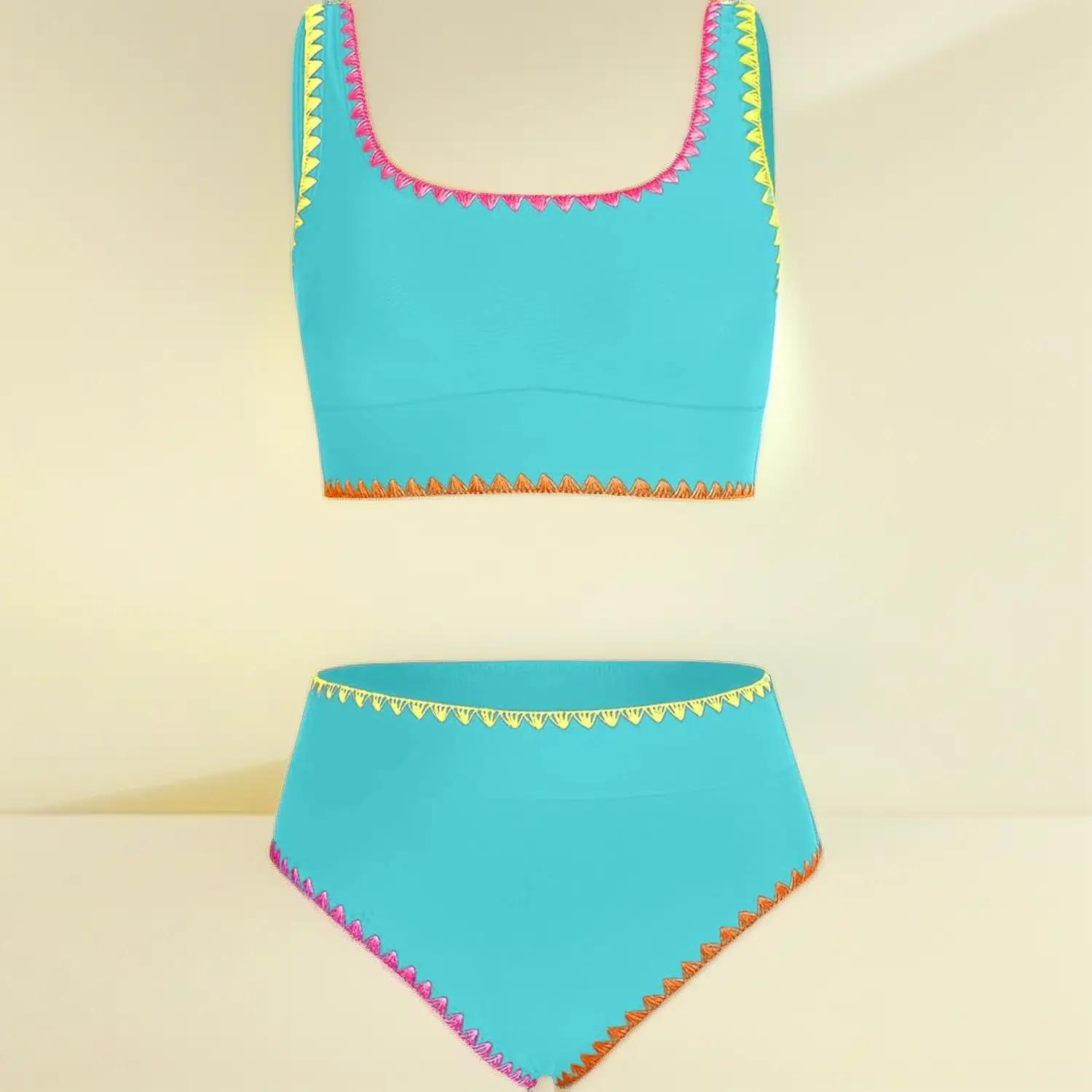 Juniors 2-Piece Beachwear Bathingsuit, Teen Girl Swimsuits with Removable Chest Pad for Ages 6-15Y