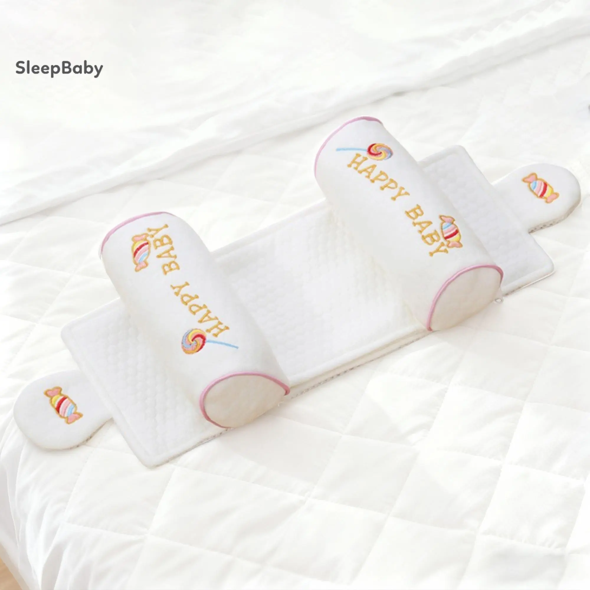 Baby Head Pillows Adjustable Infant Head Support Pillows Cute Print Newborn Sleeping Pillows to Prevent Flat Head