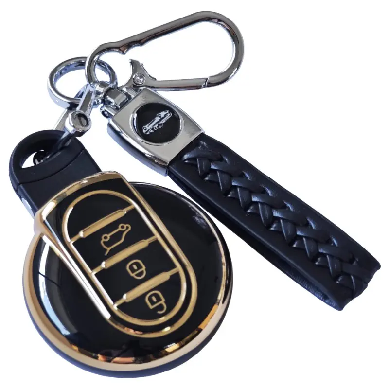 Bmw Mini Key Case, Advanced Soft Tpu 360° Protection Key Cover, Key Fob Cover, Compatible with Bmw Mini Cooper S D SD F56 F55 F54 F57 F60 R55 R56 R57 R58 R59 R60 S Roadster, Smart Key Protector, Car Accessories