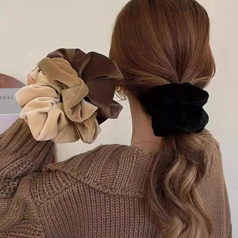 4-Pack Elegant Solid Color Velvet Hair Bands – Soft Stretchy Wide Headbands for Women, Minimalist Daily Hair Accessories, Suitable for Thick Hair, Cute Gift