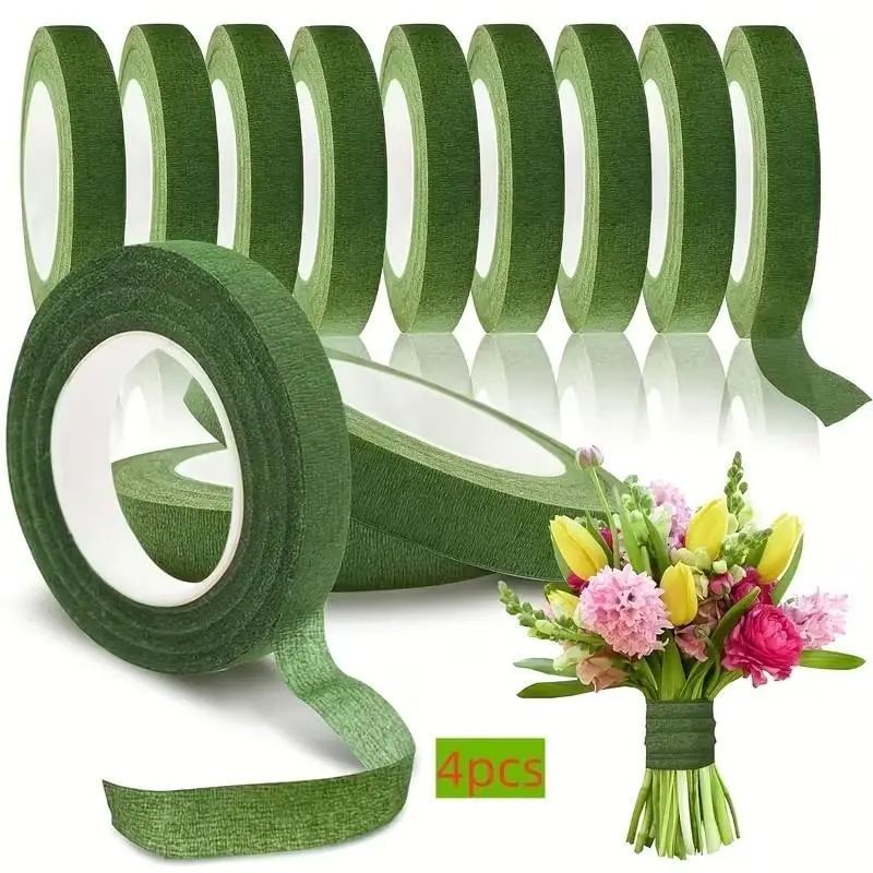 4 Rolls Floral Tape, Garden Packaging Film, Flower Arrangement Supplies, Bouquet Wrapping, Artificial Flowers, Craft Projects, Diy Projects
