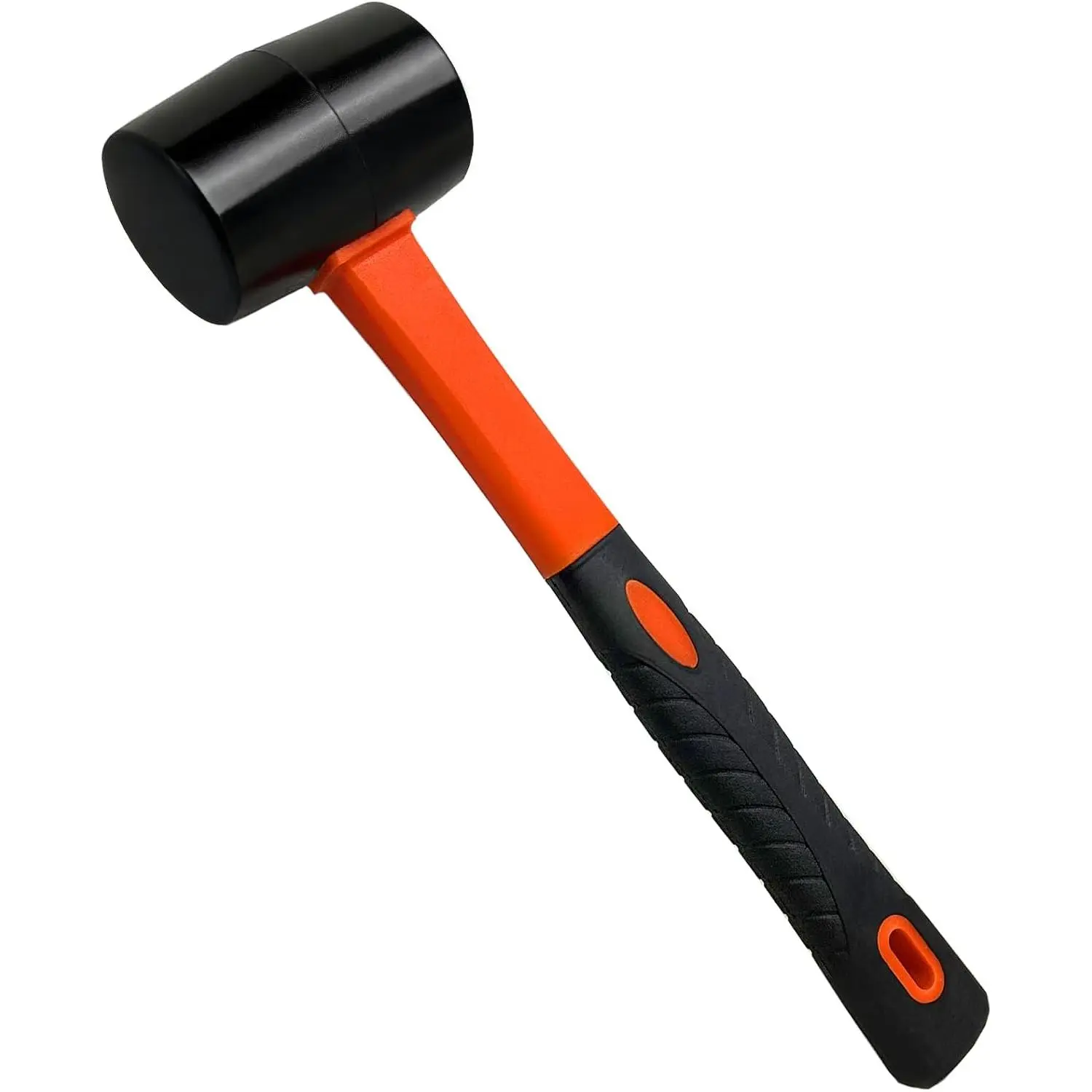 Rubber Mallet with Soft Hammer  - 13.5 oz Rubber Mallet Hammer, Rubber Mallets Hammer for Woodworking, Flooring, Tile, Furniture Assembly, Fencing, & Woodwork Projects.(Bright Orange)