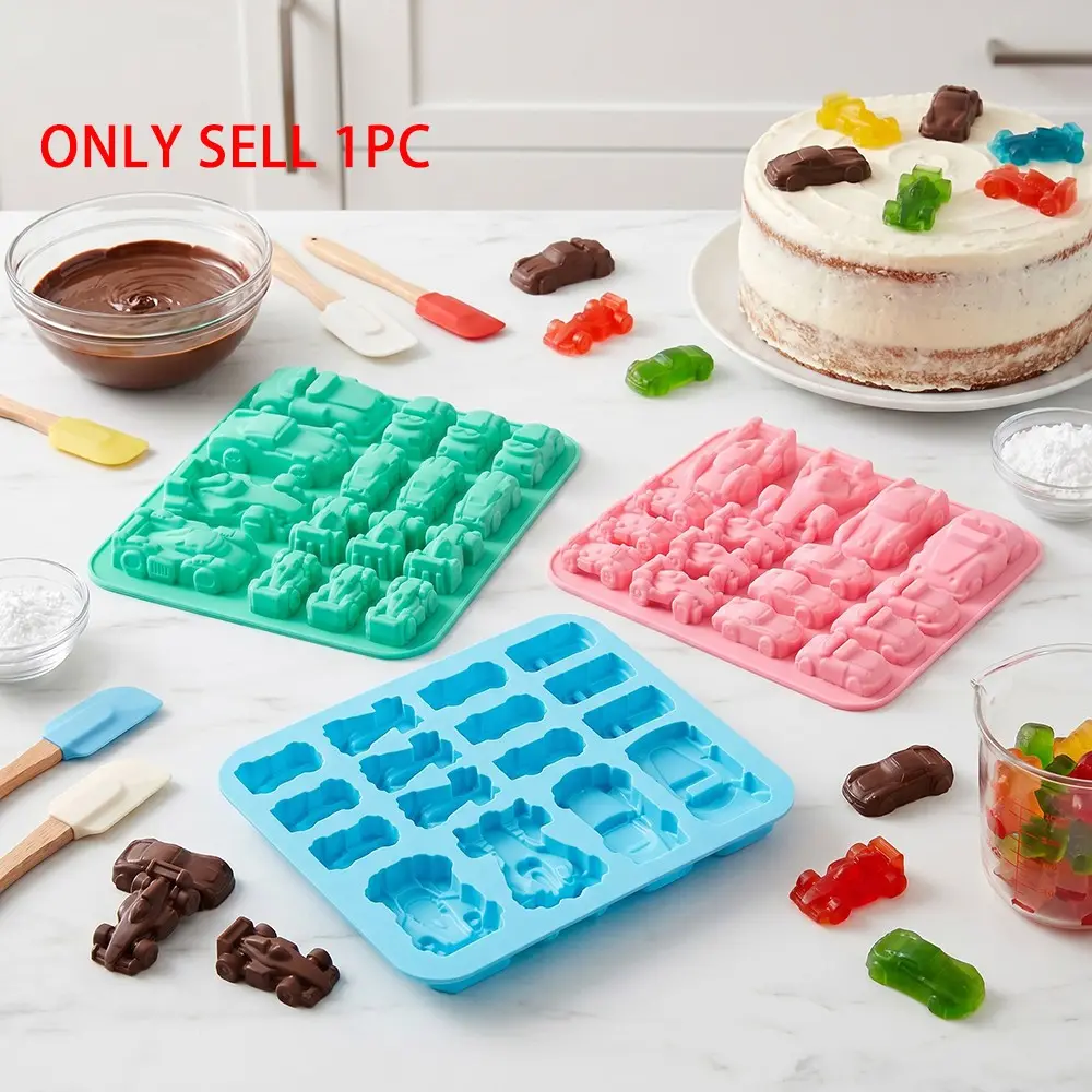 1PC  Racing Car Silicone Mold,12 Cavity 3D Sports Car Themed Chocolate Mold,Baking Tools for Candy Mousse Jelly Gummy  Dessert Pudding,DIY Handmade Soap Candle Resin Clay Plaster Mould, Silicone Chocolate Molds