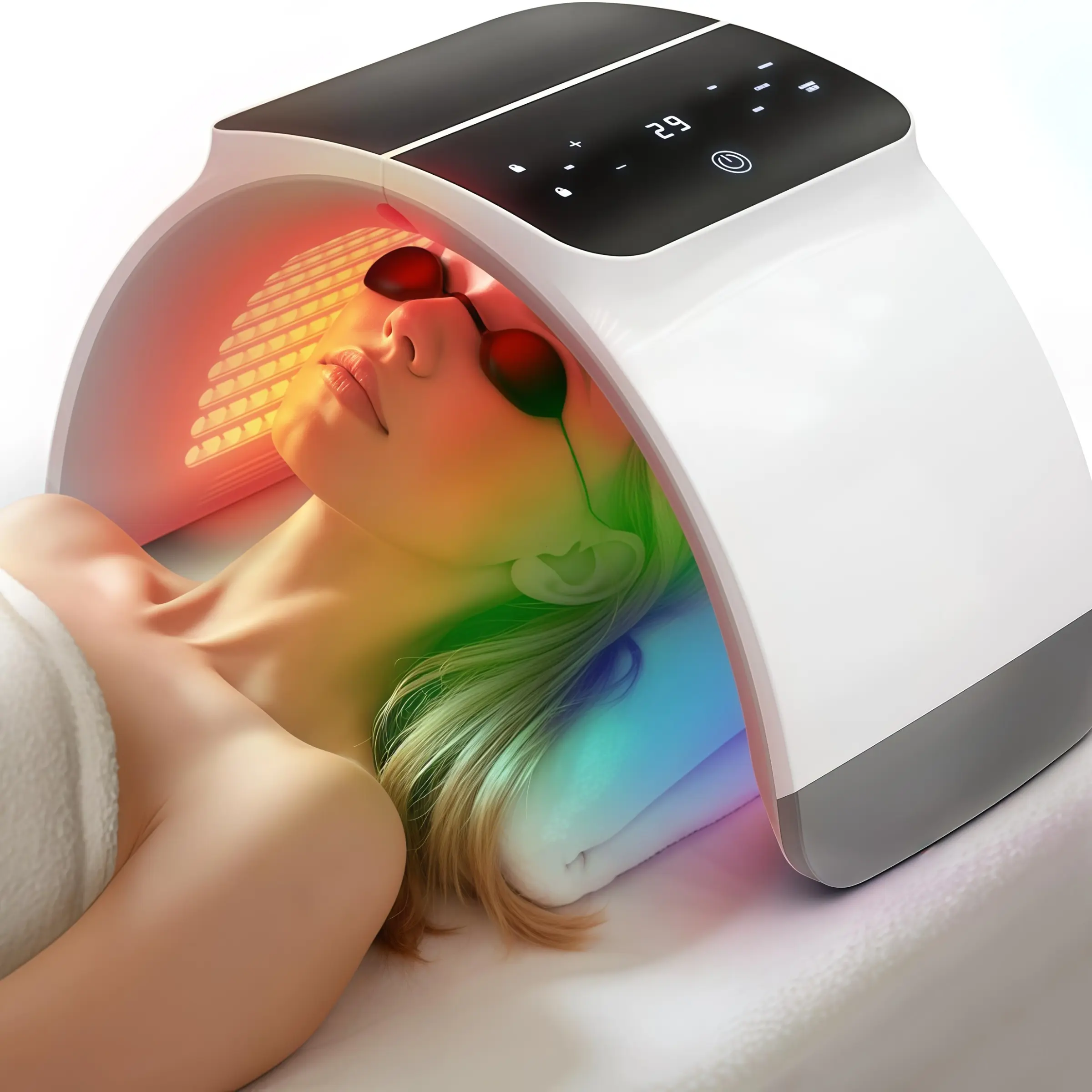 Us Plug Beauty Device, Multi-Functional 7-Color LED Facial Care Tool, Professional Facial Spa Machine, Home Skincare Equipment