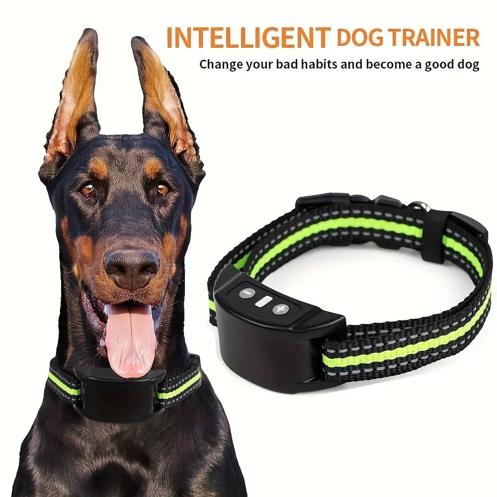 Electric Bark Dog Collar with Static - Anti-Bark Training Collar Suitable for Small/Medium/ Dogs, & Humane Obedience Device, Nylon Bark Stop Collar