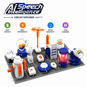 Stem Electronics Circuit Building Kit, Ai Voice Control, 1200+ Science Experiments, 66 DIY Pieces, Gift Box, Ages 6+, Requires Batteries