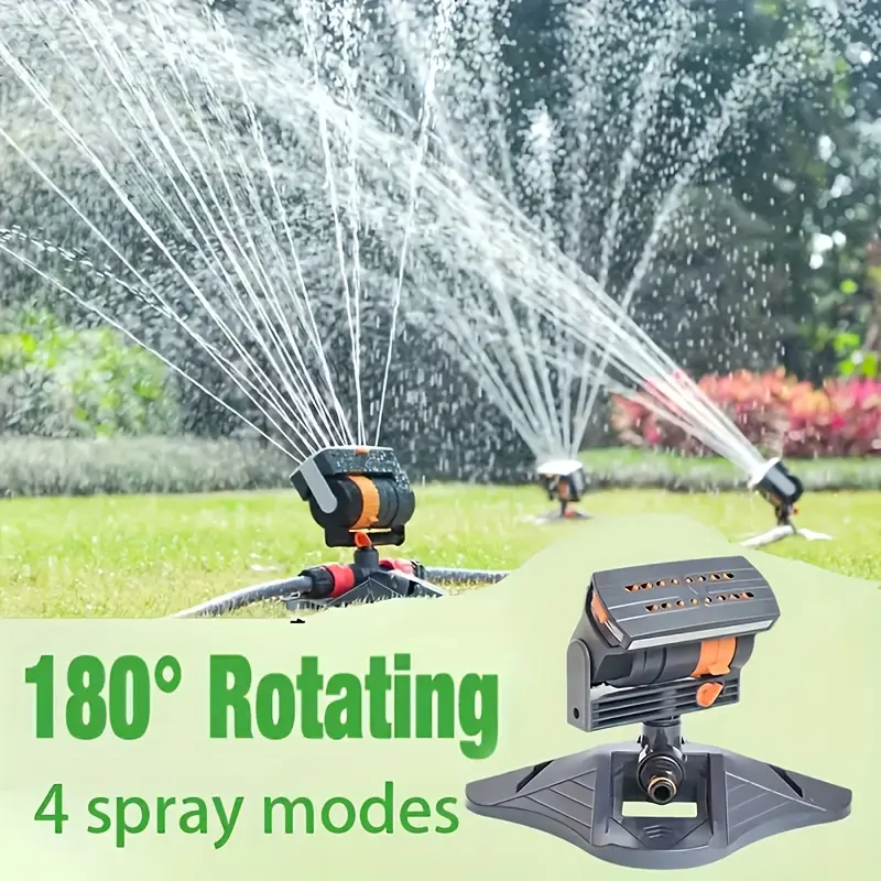 Outdoor Garden Sprinkler - 16 Sprinkler Heads, 180° Rotates Adjustable Head, No-Voltage Automatic Plant Watering Equipment, Wide Coverage, Easy Install Adjustable Hose Watering Equipment for Irrigating Lawns