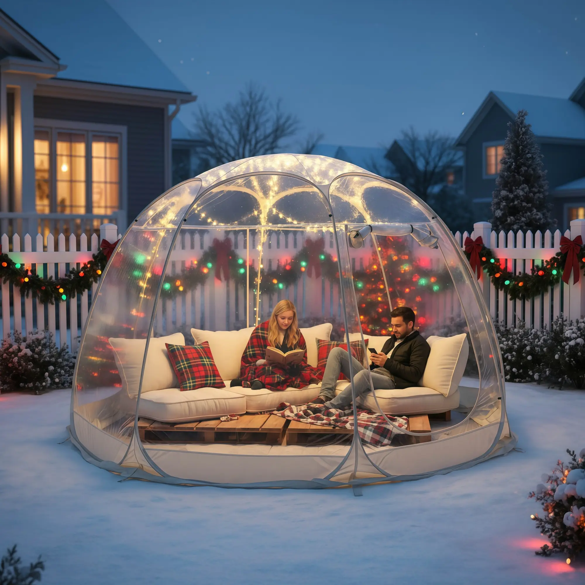 Pop-Up Bubble/Transparent PVC Round Tent - All-Season Portable Outdoor Tent Suitable for ' Parties, Camping, Christmas & Balcony Use - Easy Setup, Lightweight Dome with Zipper Closure