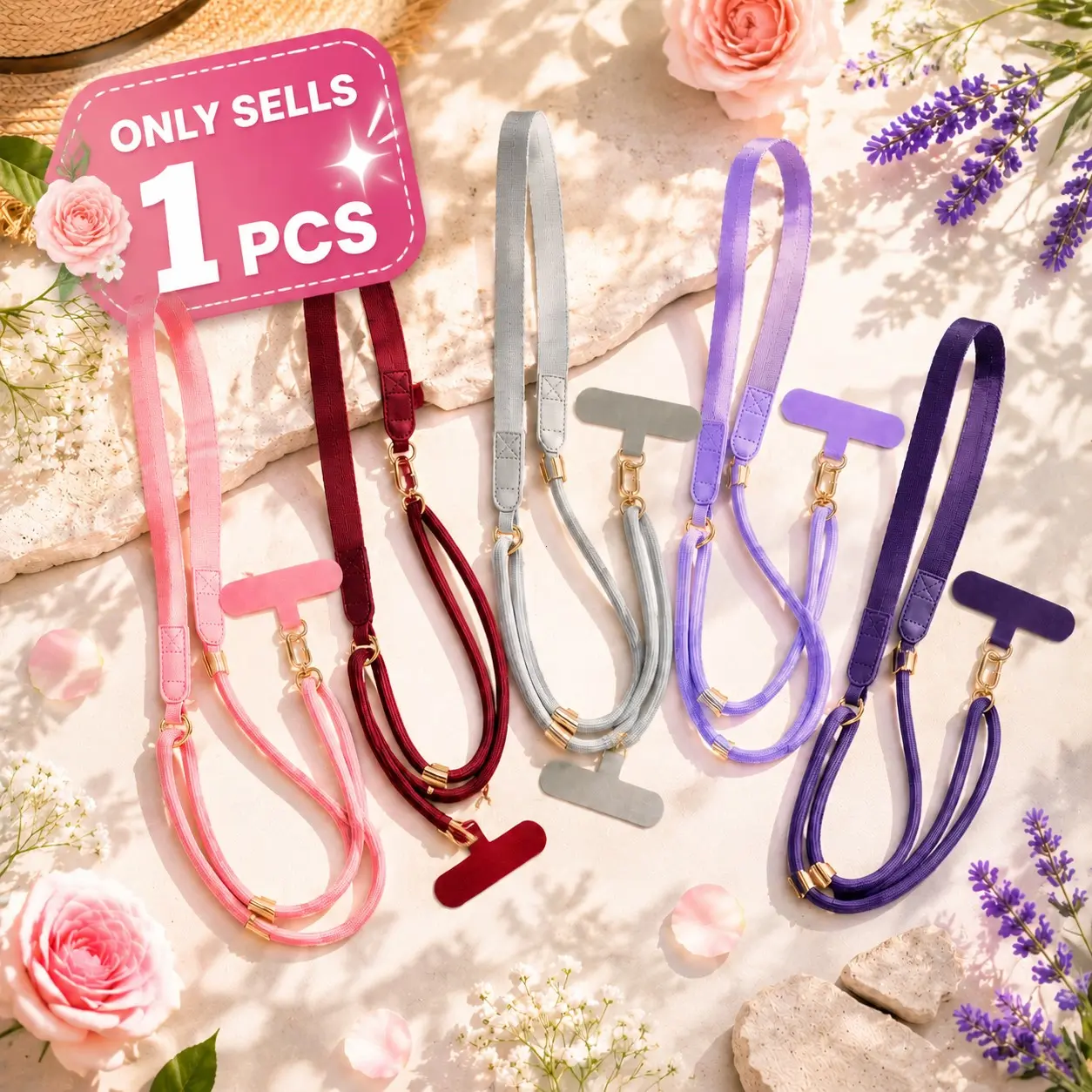 Cell Phone Lanyard for iPhone, Crossbody Phone Strap, Adjustable Neck Wrist Strap, Anti Theft, Long Lanyard, Travel Essential for Women, Cellphone Lanyard