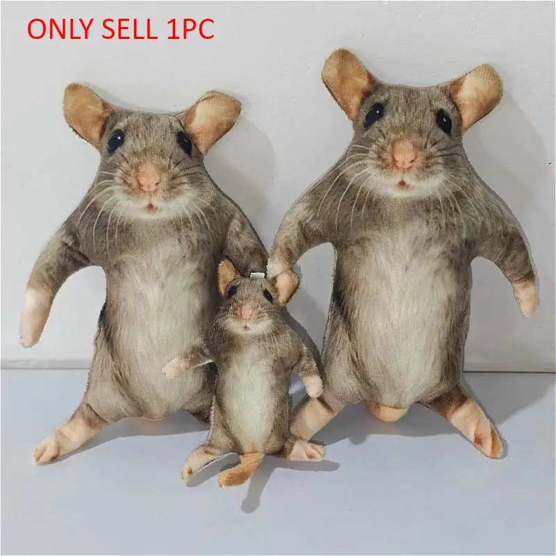 Creative 12/24cm Simulated Mouse Doll Plush Soft Huggable Cartoon Doll Soft Stuffed Animal Soft Kawaii nimi Animal Figure Stem Built in Skeleton Home Decoration Kids Birthday Gift Soft Cuddly Gift Kawaii Stuffed Animals