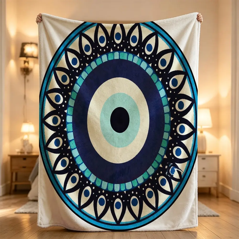 Mandala blanket circular modern boho geometric vibrant artistic eye-catching unique elegant stylish Flannel blanket, sofa leisure blanket, bed blanket, Plush Throw Blanket,Cozy Soft Lightweight Blanket,Boho Decorative Throw Blanket