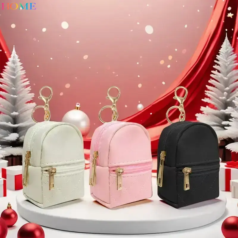 HOME Multi-Functional Portable Keychain Phone/Key Mini PU - Cute Small Backpack Key Holder, Data & Lipstick Organizer, Perfect Back-To-School Accessory, Cute Decor Daily Carry, Multi Functional