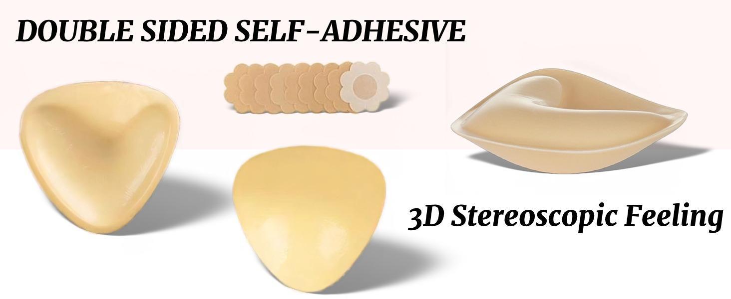 DEPOVOR Ultra Boost Inserts Double-Sided Adhesive Pads Sticky Bikini Padding Inserts for Sports Bra Swimsuit