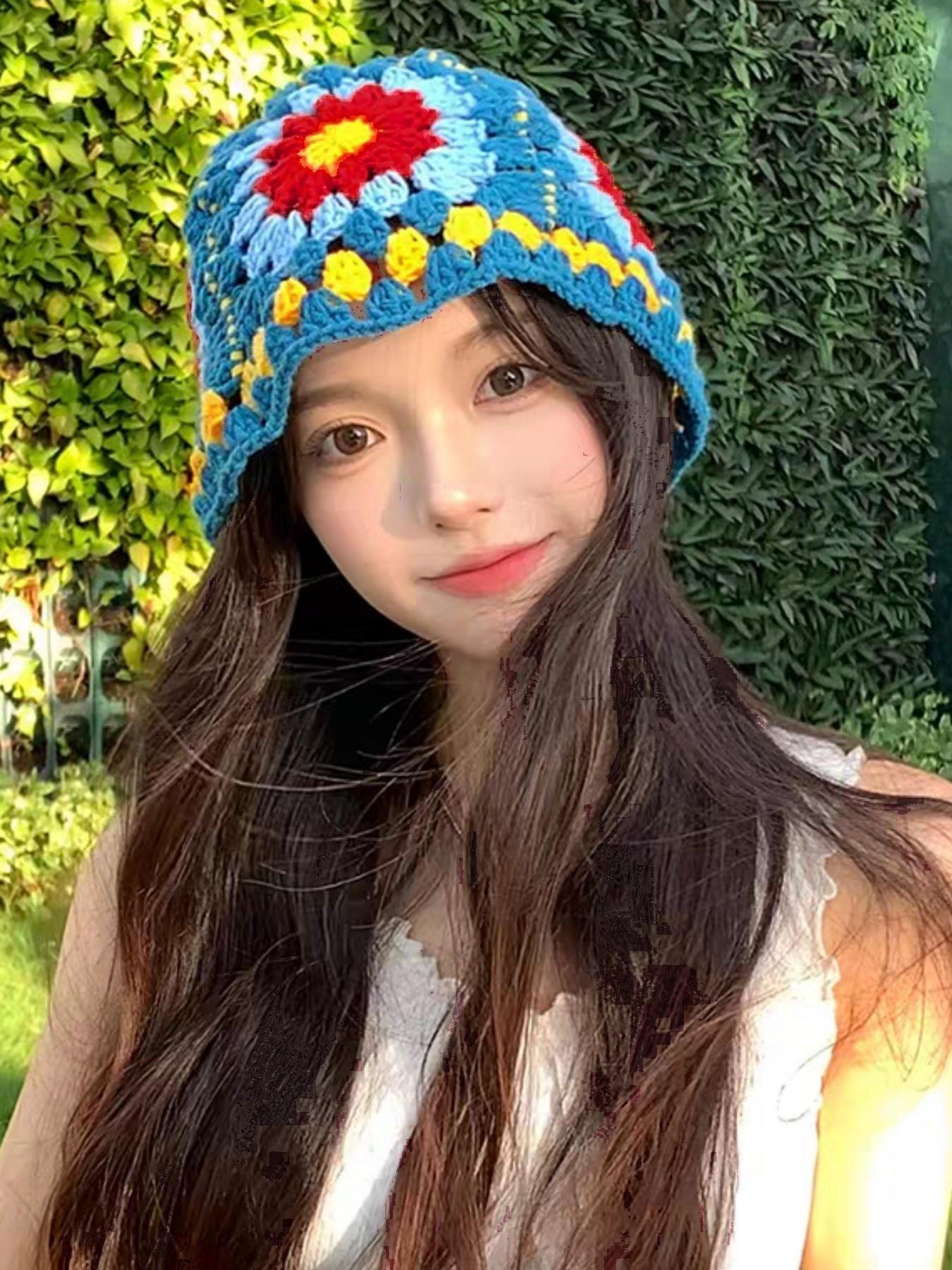 Colorblock Letter Print Knit Hat, Street Style Bucket Hat for Women & Men, Fashion Accessories for Party, Pride 2025, LGBTQ, Daily Clothing Decor