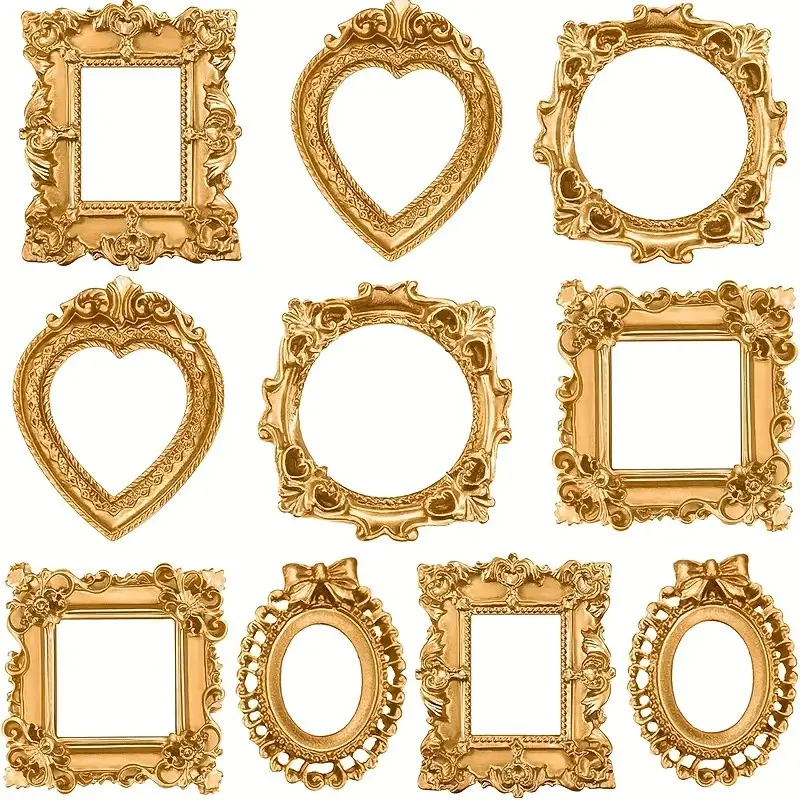 10-Pack Resin Picture Frames, Mini Photo Frame Display Stand, Round Desktop Frame, Home Decor, DIY Crafts, Wedding, Special Occasions