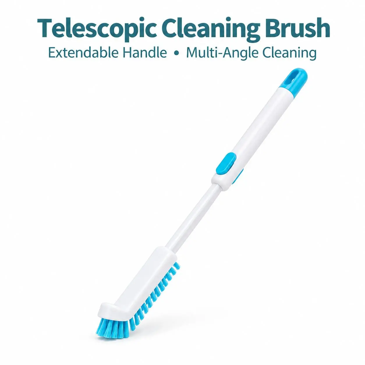 1Pc Ergonomic Extendable Handle Flexible Angle Cleaning Brush, Multi-Purpose Plastic Scrub Brush for Bathroom & Kitchen Sink Corners, Grooves, Crevices and Basins, Efficient Manual Cleaning Tool