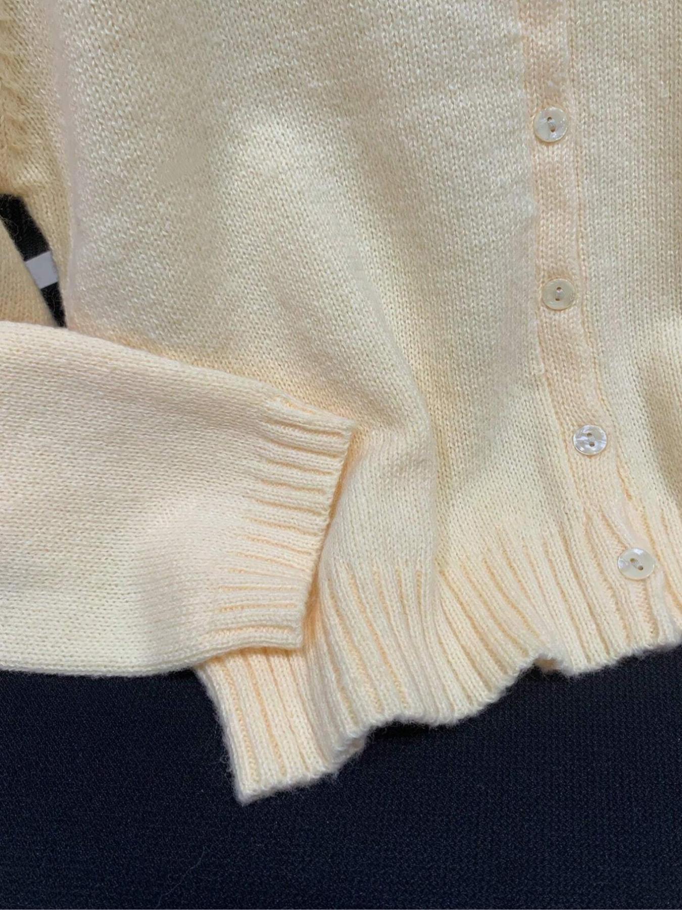 Women's Solid Color Button Front Cardigan, Casual Long Sleeve Knitwear for Spring & Fall, Fashion Women's Knit Clothing for Daily Wear