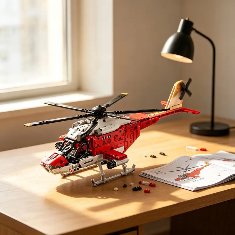 New Apache Armed Helicopter Building Block Model Kit, DIY Stress Relief Puzzle, Classic, Home Decor, Military Enthusiast Collectible, Gift, Building Blocks Set