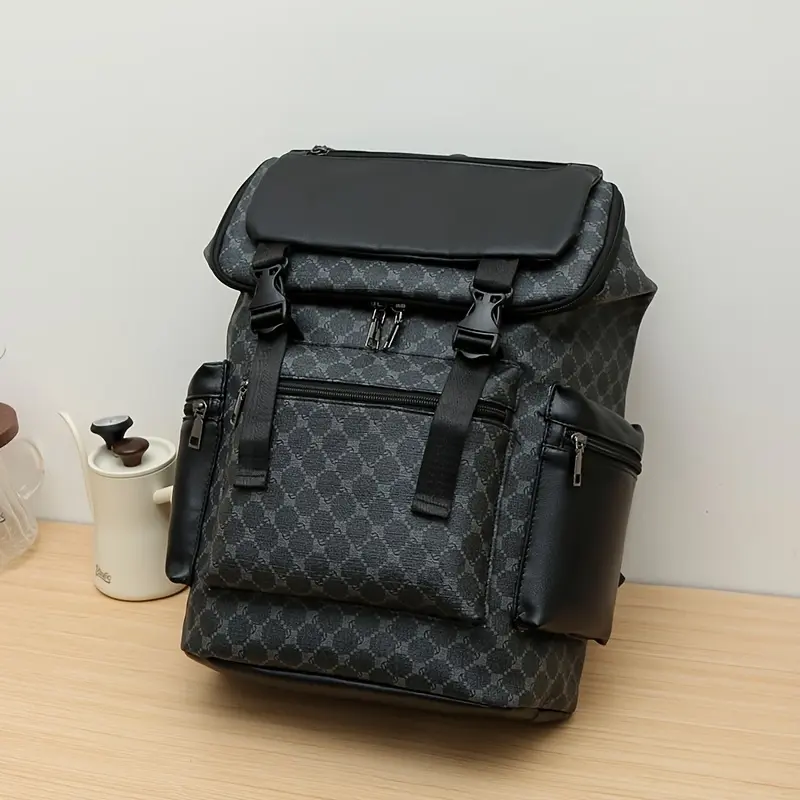Lightweight Unisex Large Capacity Backpack | Stylish PU with Multiple Compartments, Adjustable Straps, Tablet Sleeve & Mesh Bottom for Travel, School, and Outdoor Activities, Secure Zipper Closure