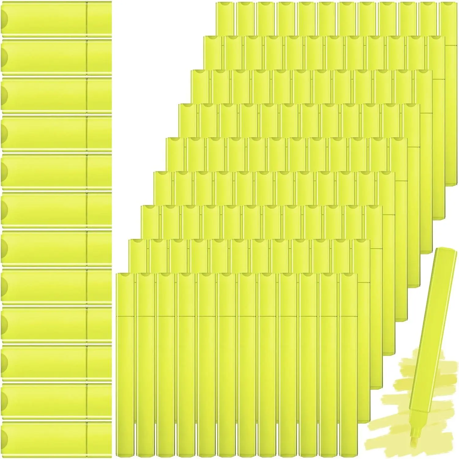120 count Highlighters Bulk Chisel Tip Aesthetic Bright Yellow Colors No Bleed Marker Pens for Journal Planner Notes Study Office Supplies (Bright Yellow Colors)