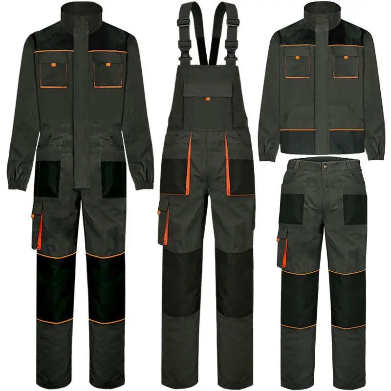 Men's Workwear Uniforms - Menswear Multi-Pocket Wear-Resistant Work Suit, Suitable for Car Maintenance & Work Safety