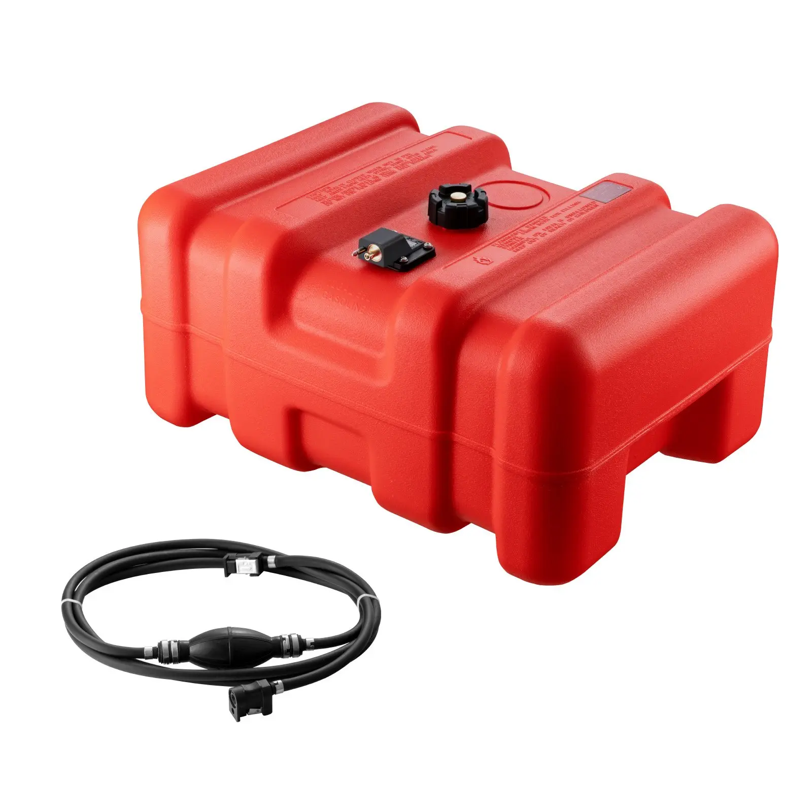 【DealsForYouDays】VEVOR Portable Fuel Tank, 12 Gallon/55L, Plastic Outboard Marine Tank with Hose, Easy to Carry for Yacht, Fishing, Deck Boats, Red