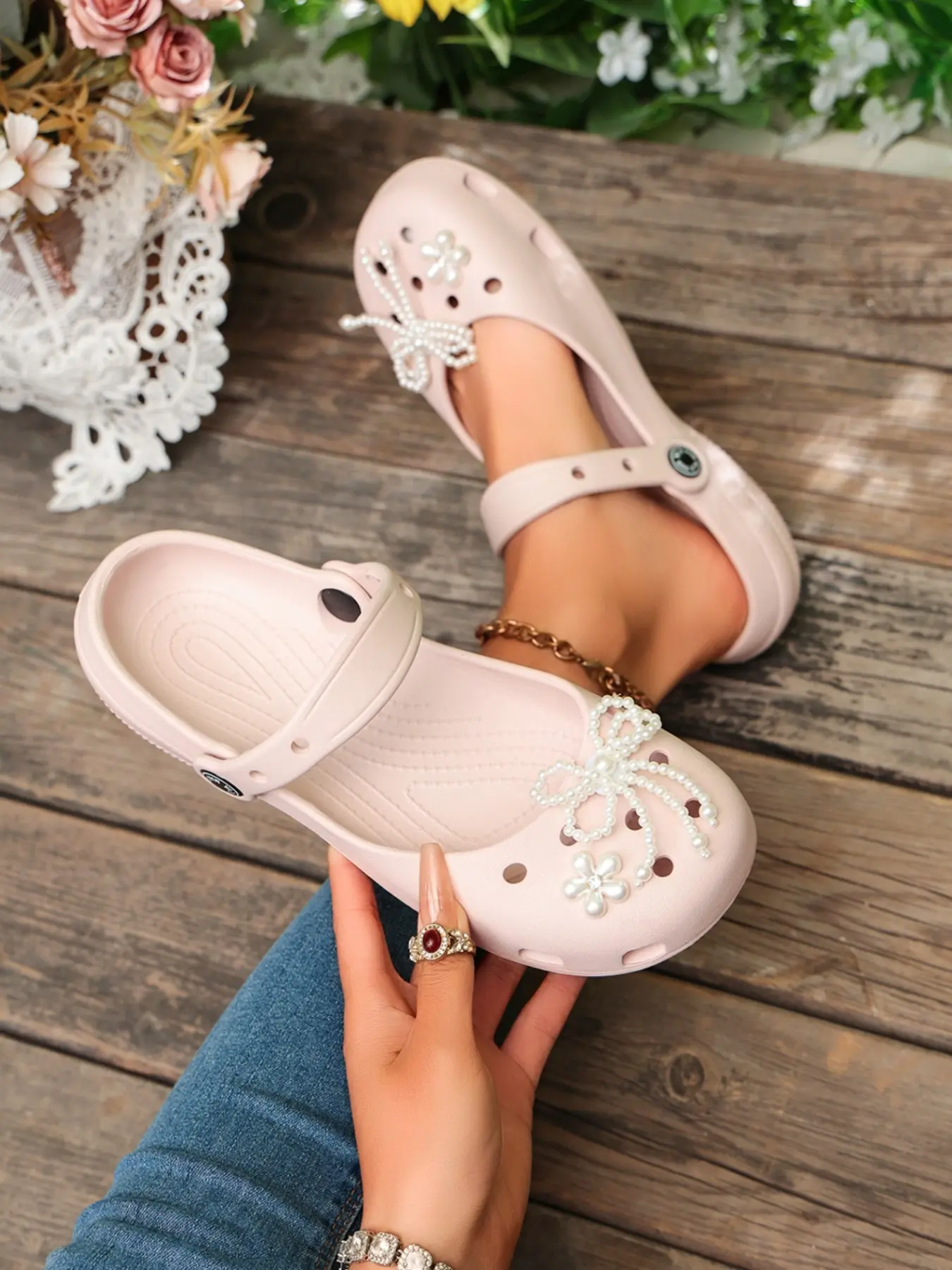 Women's Ballet Hollow Out Shoes, 2026 Summer New Breathable Lightweight Mary Jane Sandals, Breathable Flat Sandals, Beach Slippers, Beach Footwear for Women