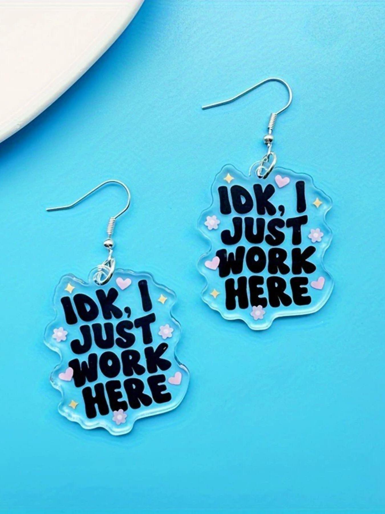 Fashion Letter Pattern Acrylic Earrings, Lightweight Earring, Cute Creative Jewelry for Women, Trendy All-match & Exquisite Jewelry for Birthday Gift, Heart Shaped Earrings