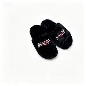 Women Men Fuzzy Thick Sole Slippers, NonSlip Warm House Slides for Daily Walking