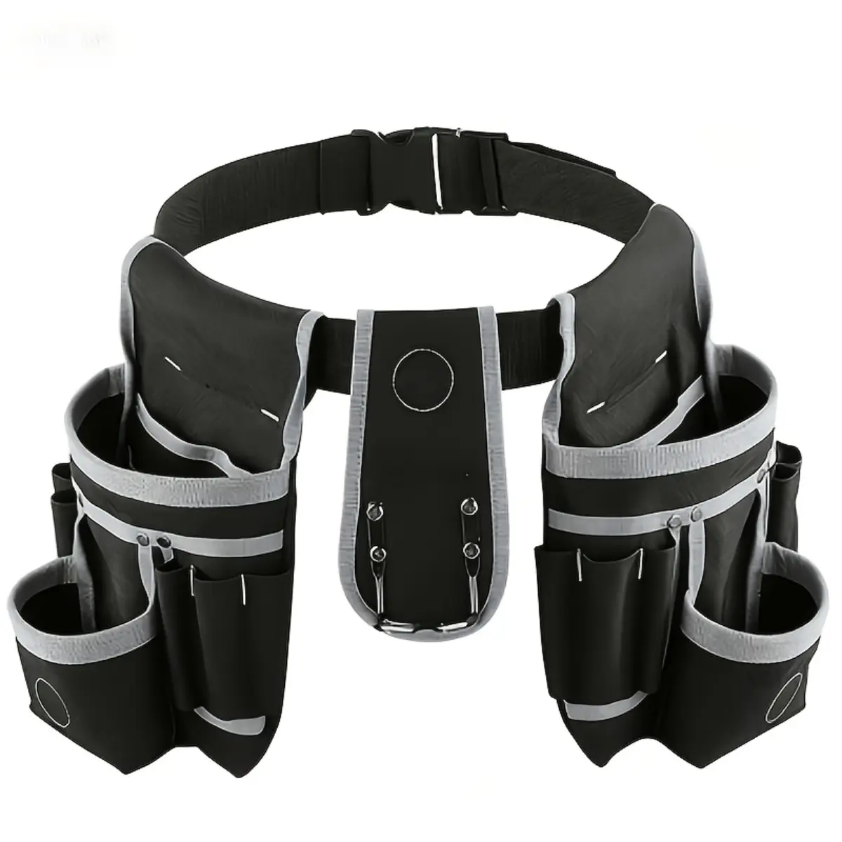 1PC 26 Pocket Tool Belt Pouch, Black and Gray Heavy Duty Tool Waist Bag, Durable Wear Resistant Utility Organizer with Multi Compartments, Ideal for Construction, Electrical, Carpentry, Repair and Outdoor Work, Easy Access Tool Holder
