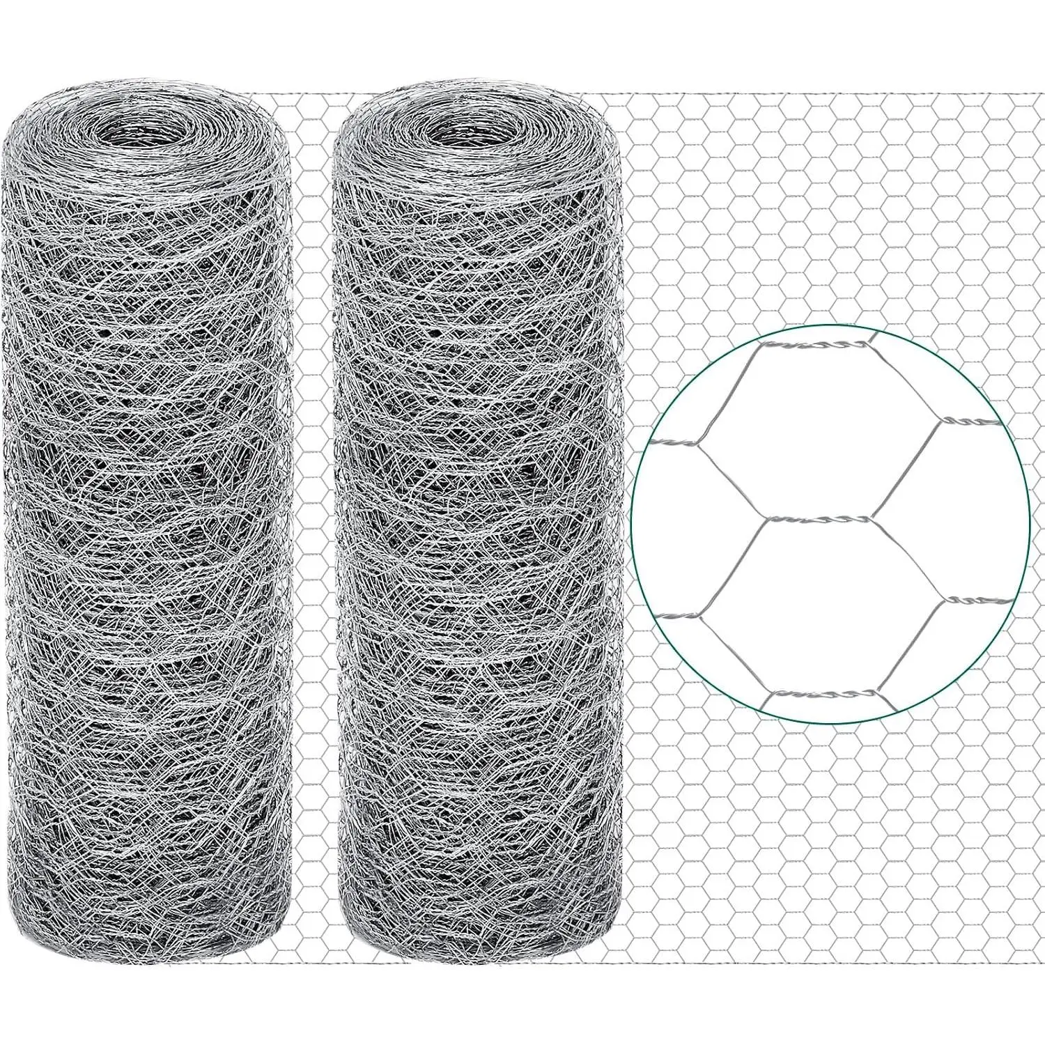 12 in X 200 ft Chicken Wire Fencing Metal Floral Chicken Wire Mesh for Crafts Poultry Garden, 1 Inch Hexagonal Galvanized Hardware Cloth Netting for Poultry Coop Barrier Rabbit Cage (Silver)