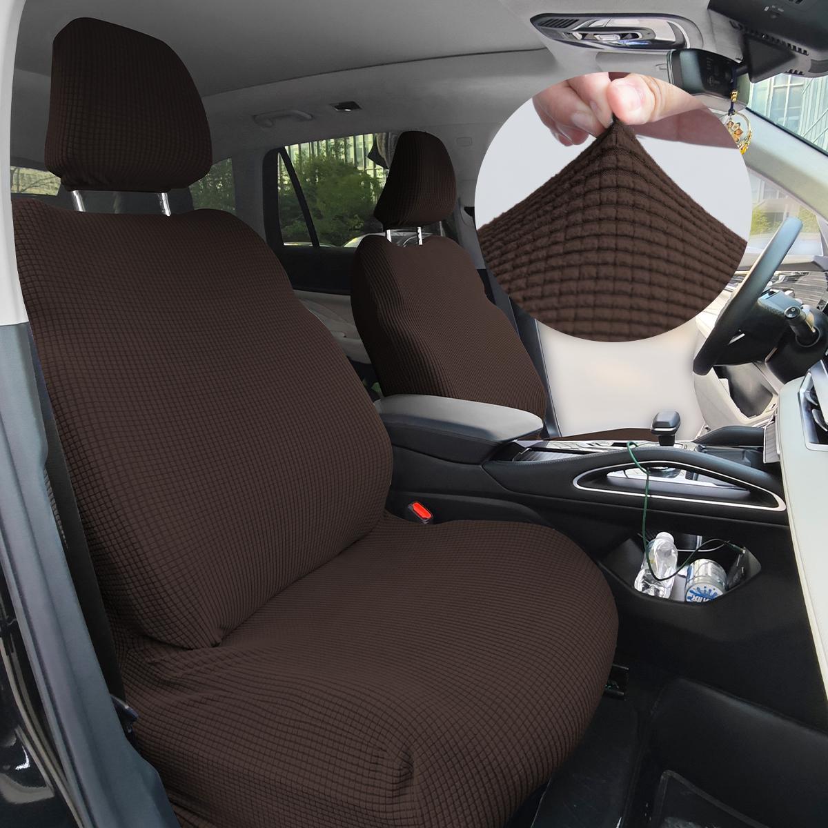 Solid Color Car Front Seat Cover & Headrest Cover, Dustproof Elastic Car Seat Protector, Universal Interior Seat Cover for Car & SUV