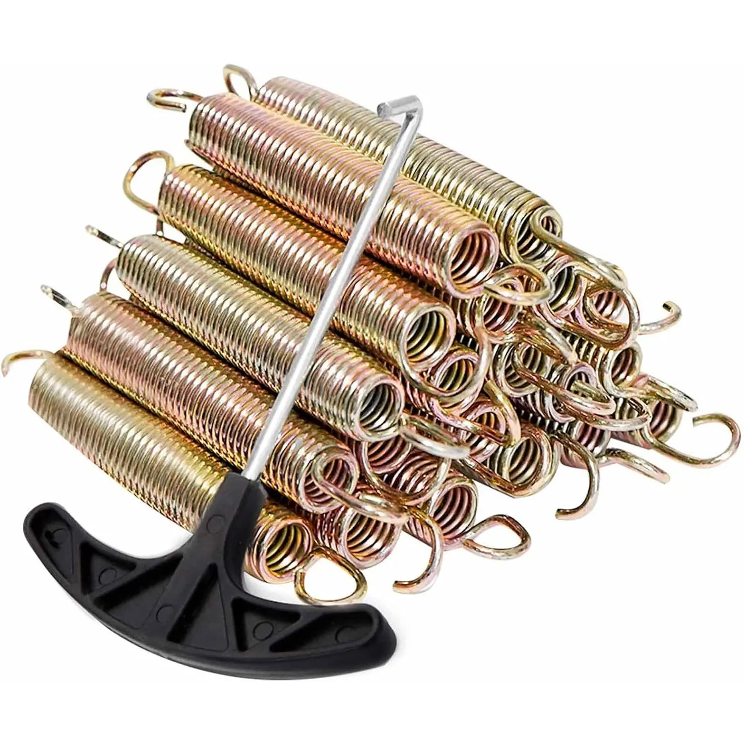 Trampoline Parts Replacement Kit, 20pcs Multi-Size 5.5/6.5in Heavy-Duty Galvanized Steel Solid Coil High-Tensile Kit with T-Hook & Accessories