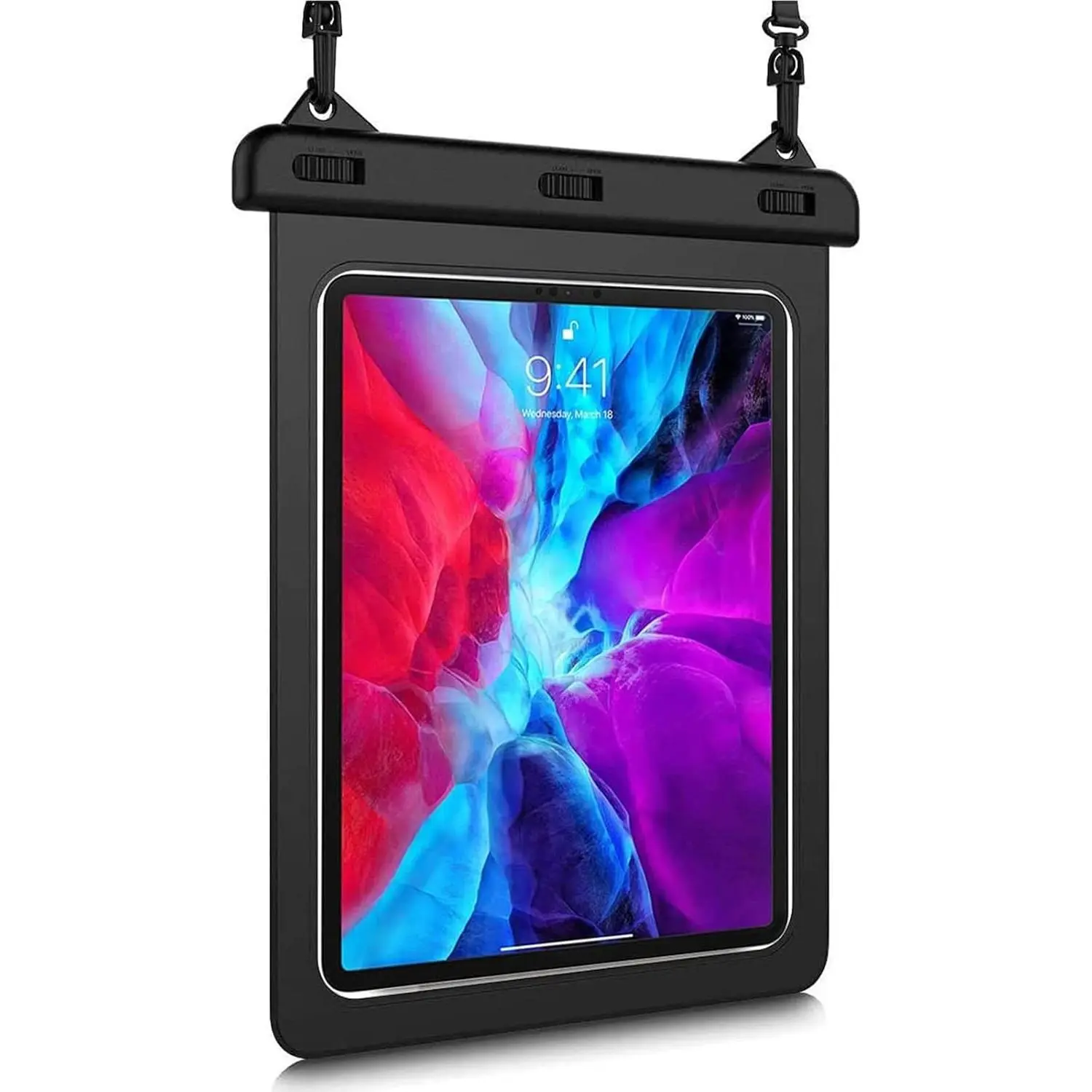 Universal iPad Waterproof Case, Waterproof Dry Bag Pouch for iPad Pro 12.9" 6/5/4/3 iPad Pro 11" / 10.5", iPad Air 5/4 10.9" 2022/2020, Galaxy Tab S8/S7, Android Tablet Up to 12.9 inchGift.