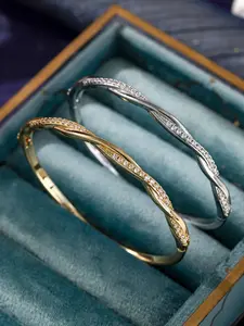 Women's Twisted Pattern Stacked Bracelets, Twisted Chain Bracelet, Unique Design Jewelry Accessories, Perfect for Daily Wear & Gifts, No Gift Box Included