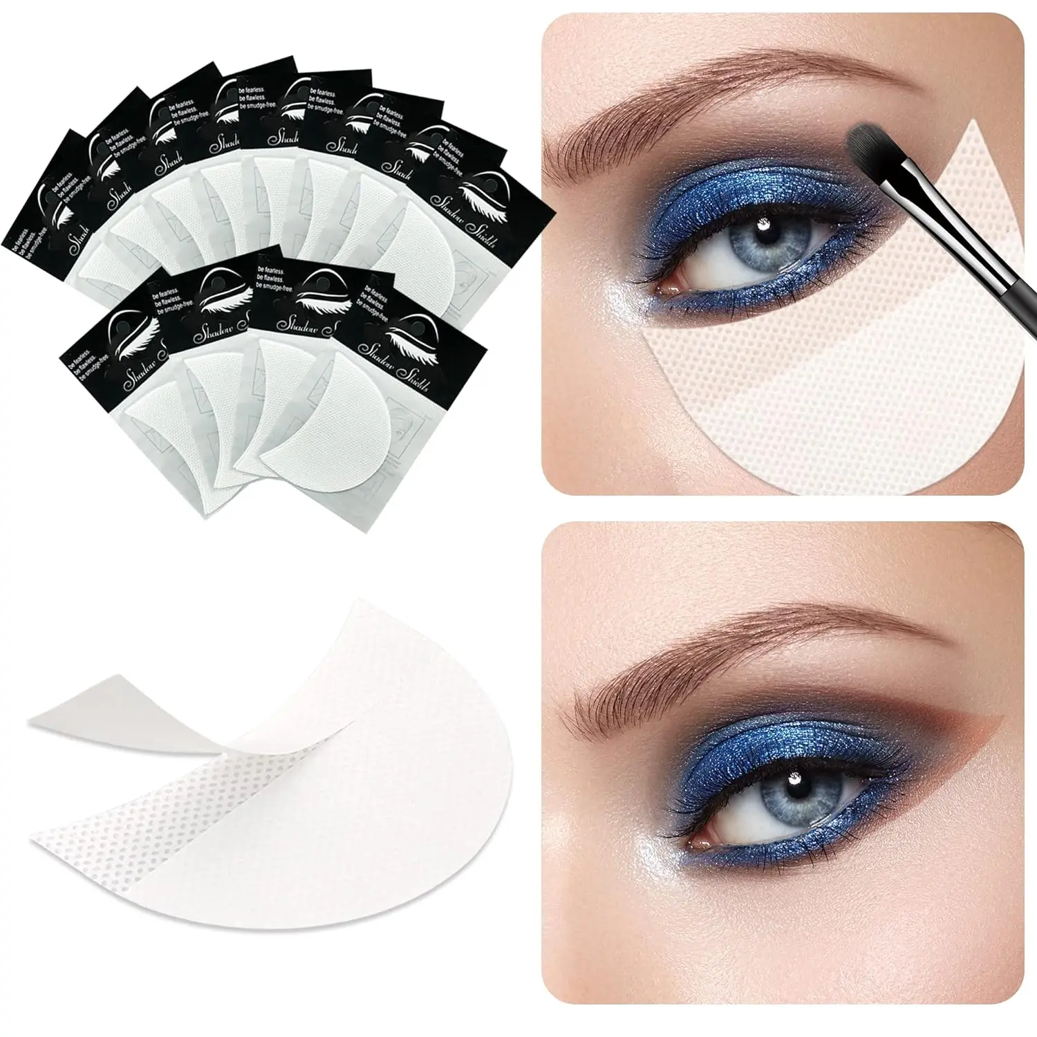120 Pcs Eyeshadow Shields, Eyeshadow Stencil for Prevent Makeup Residue, Lint Free Gel Pad for Eyeliner, Eyelash Extensions and Lip Makeup
