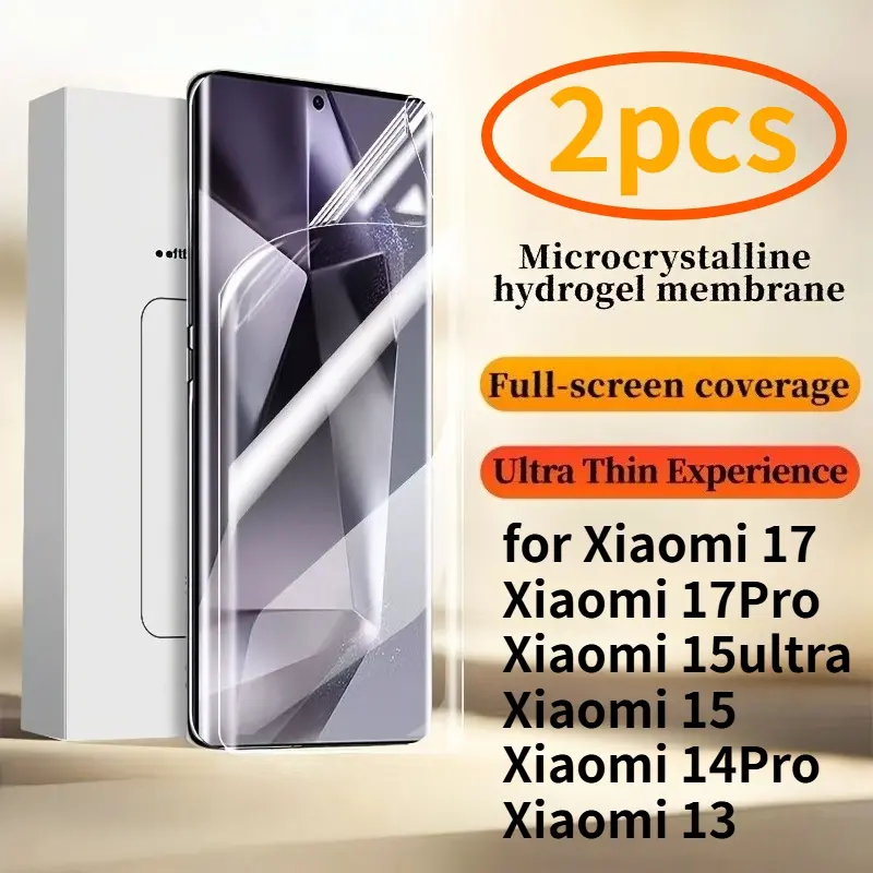 2-piece set, high-definition soft hydrogel screen protector, hydrogel screen protector, suitable for Xiaomi 15 Ultra/15, 2-piece set, high-definition hydrogel screen protector, full-screen coverage, easy to install