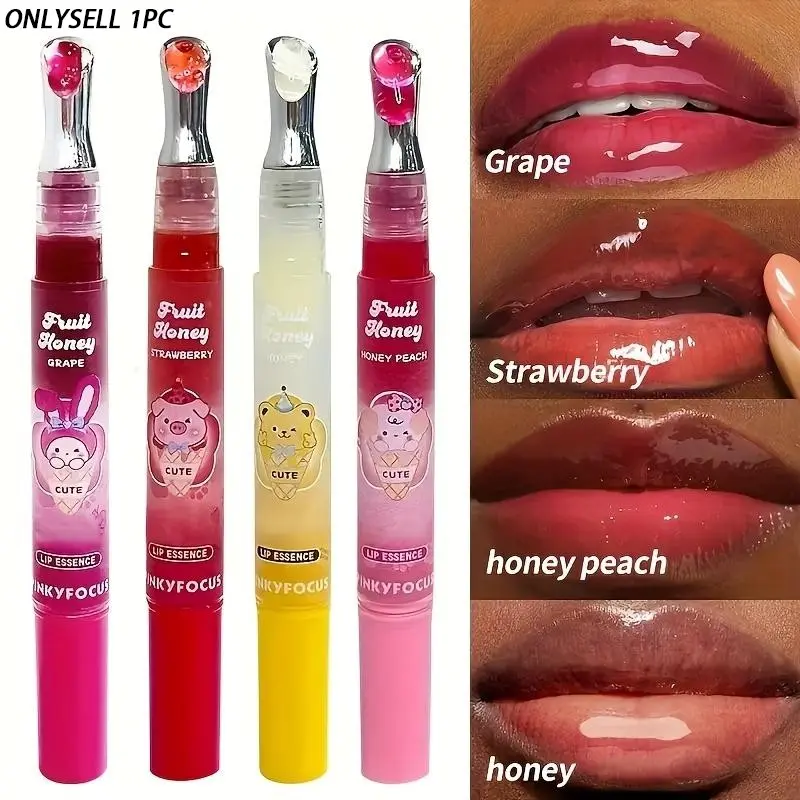 Massage Head Moisturizing Glossy Lip Gloss, High Shine Hydration, Long-Lasting Non-Bleeding, Perfect Gift for Christmas and Valentine's Day