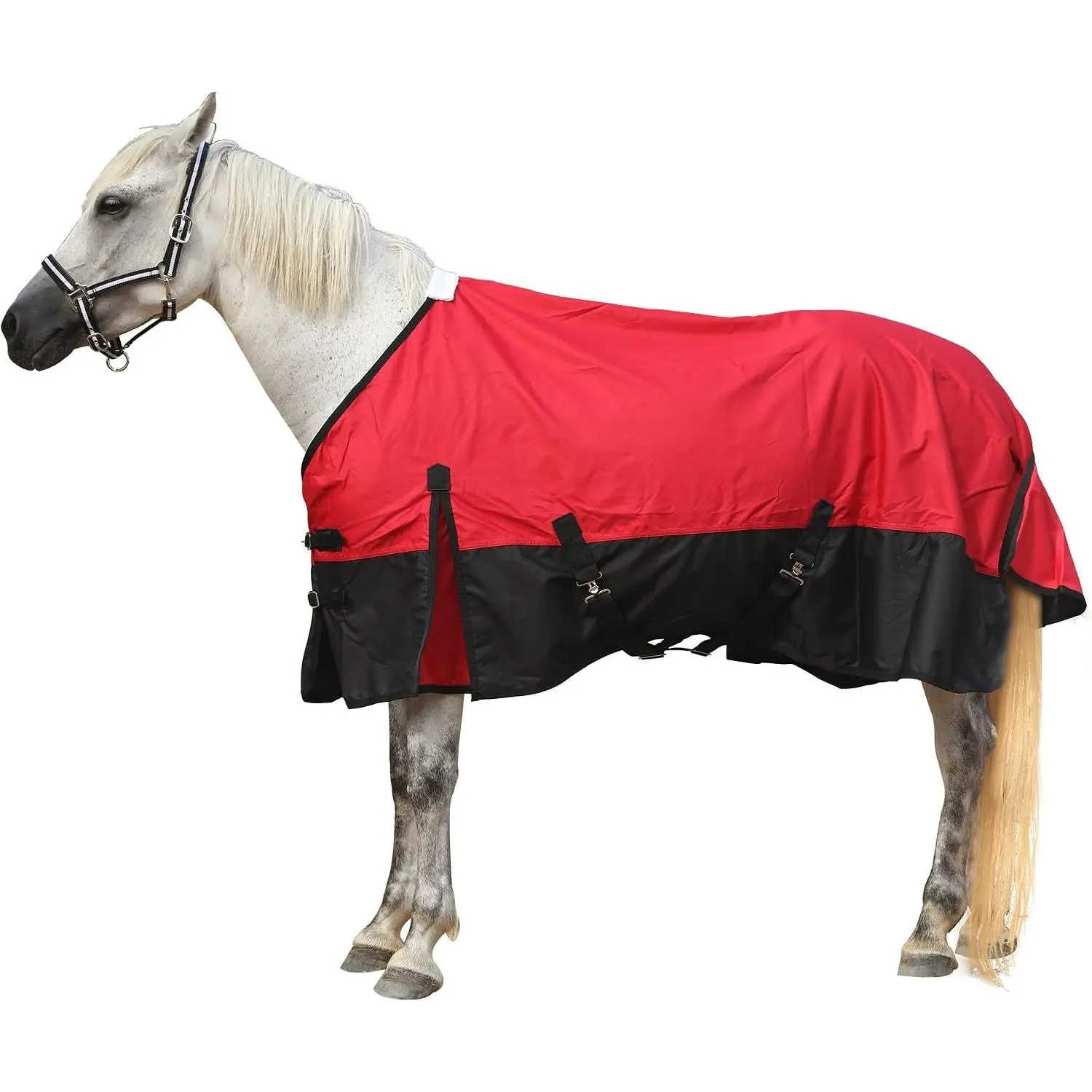 600D Durable Waterproof Turnout Horse Blanket, 0g No-Fill Rain Sheet for Outdoor Use