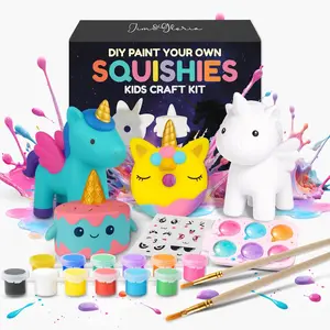 Paint Your Own Squishies, Jumbo Squishy Gifts for Girls and Boys 8 9 10 11 12 13 14, Arts and Crafts for Kids, Party Favors for Birthday, Christmas Gift for Kids, Pack of 3