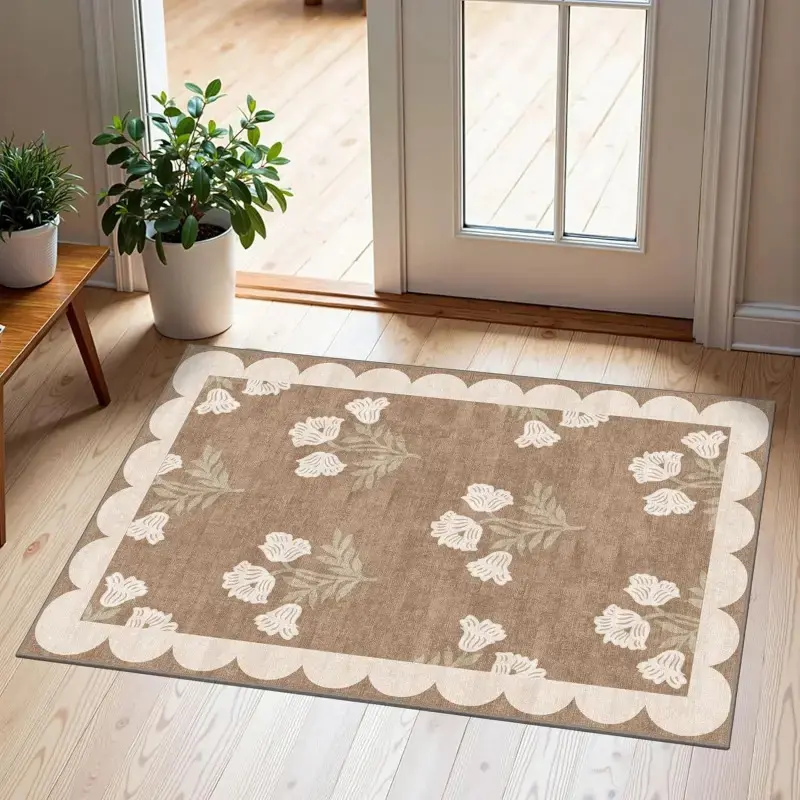 Floral Non-Slip Washable Doormat Indoor Outdoor Mat New Home Closing Housewarming Unique Front Porch Mat, Home Decor, Cool Housewarming Gift Mat