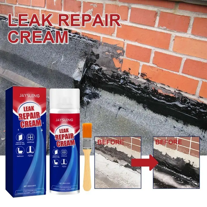 Leak Repair Spray Waterproof Sealant with Leak Proof Design for Bathroom Pipes Walls High Temp Resistant Flexible Crack Filler Quick Fix Anti Leakage
