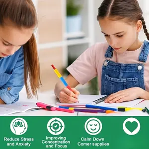 Sensory Relief Pencil Grip, Non-Slip Adhd Focus Trainer, 6 Color Options, Ideal Holiday Gift, Enhance Writing Comfort & Concentration