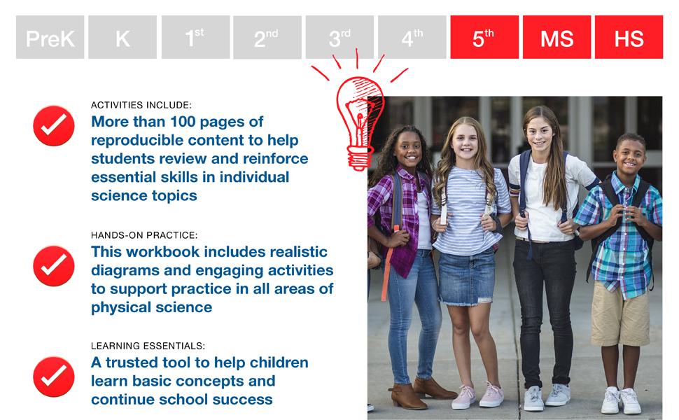 Carson Dellosa | The 100 Series: Physical Science Workbook | Grades 5-12, Science, 128pgs