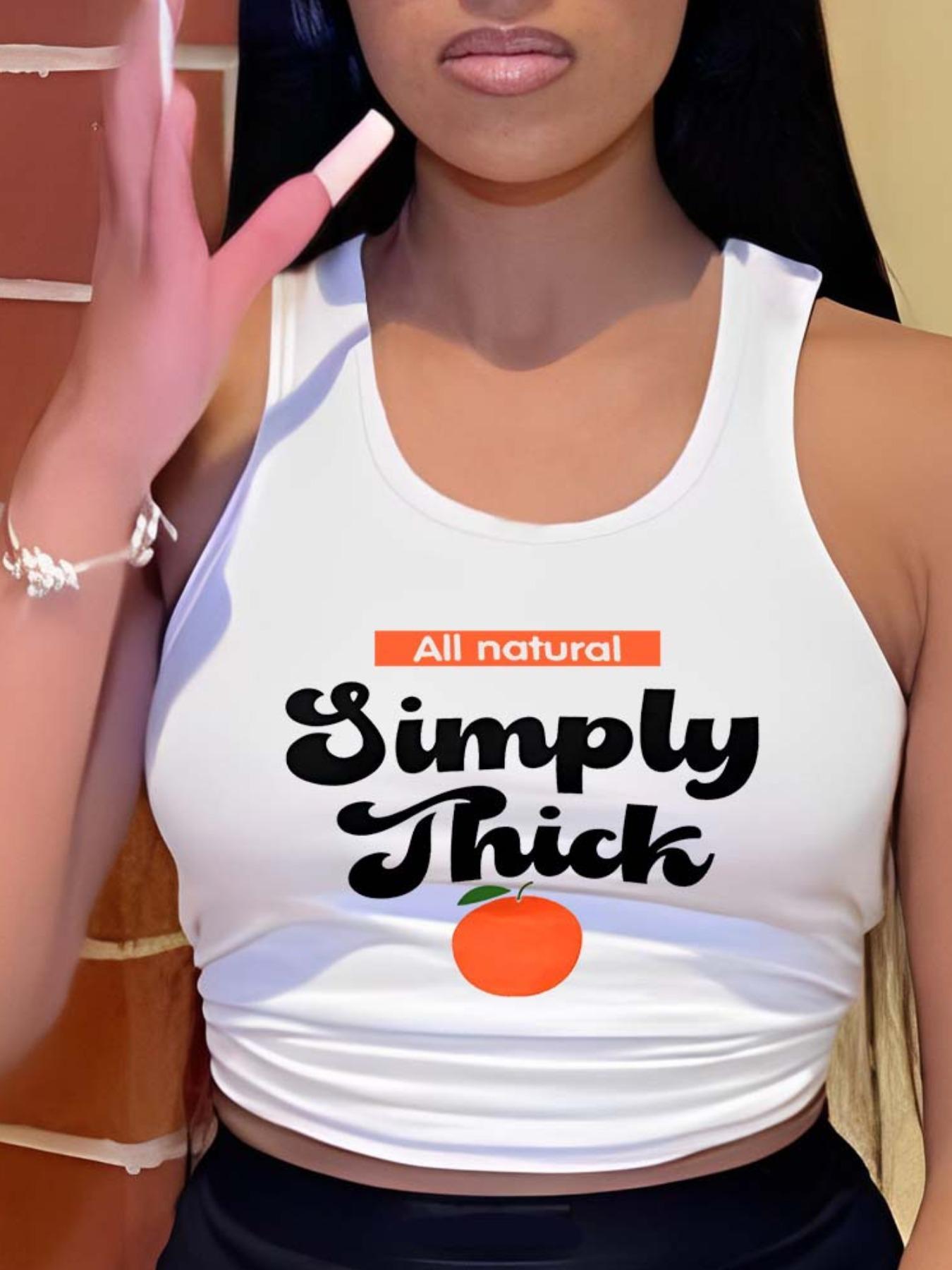 Women's Letter & Fruit Print Tank Top, Summer Clothes Women, Casual Sleeveless Tanktop for Summer, Women's Clothing for Outdoor Daily Wear, Summer Top, Sleeveless Basic Tanks, Tank Tops Workout, Womenswear