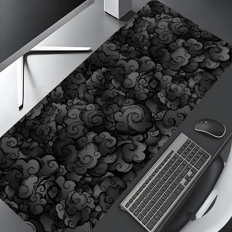 Cloud Pattern Rectangle Gaming Mouse Pad, Non-Slip Rubber Base Desk and Keyboard Mat for Home Office and Game Room, Gaming Desk Accessory, Office Desk Accessories