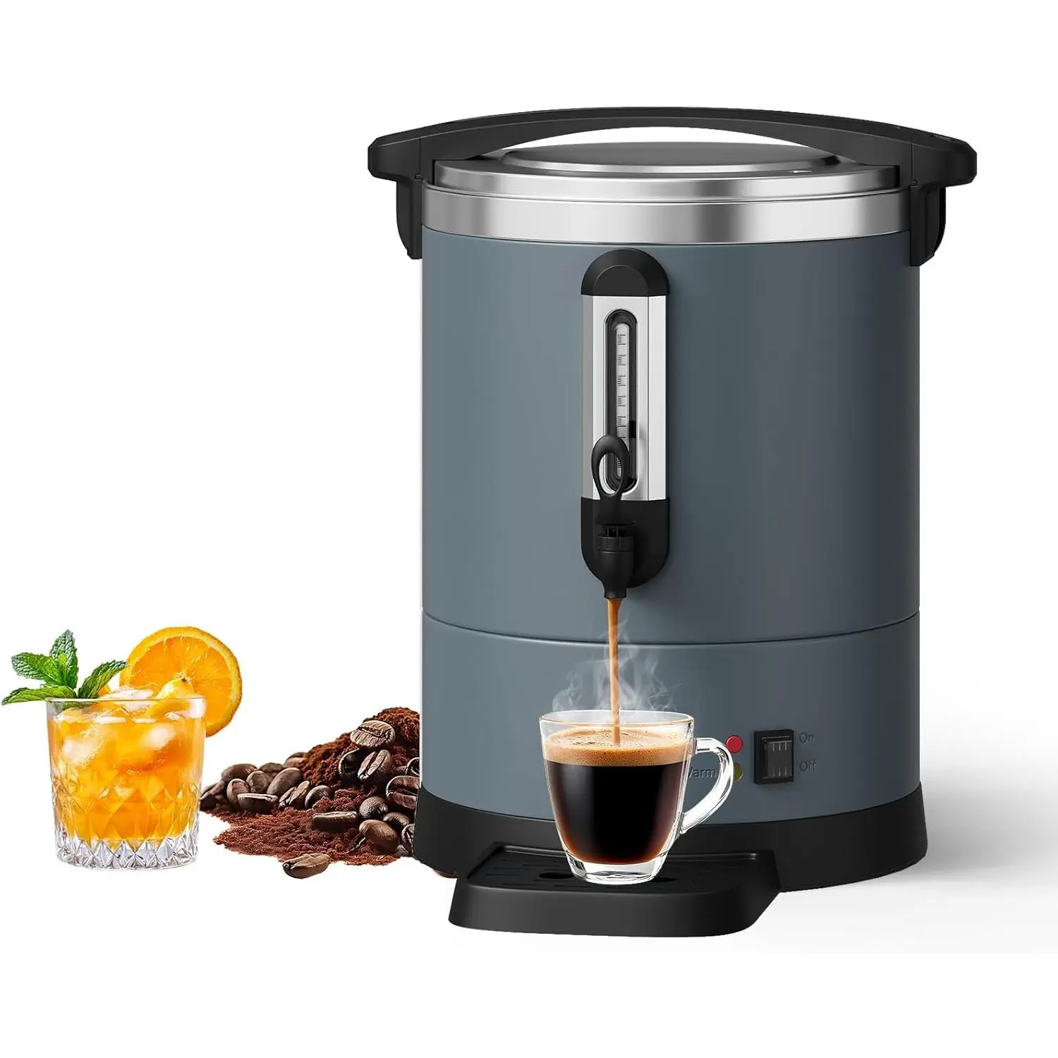 12L/3.2Gal Double Wall Stainless Steel Coffee Urn - Coffee Equipment with Drip-Free Spigot, 80-Cup Hot Beverage Dispenser for Wedding Buffet, Business Meetings, Community Gatherings
